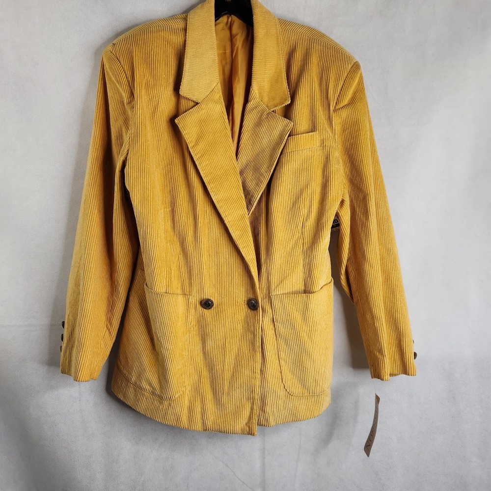 Vintage Gold Corduroy Blazer Jacket Women's Size 13/14 New NOS Juniors